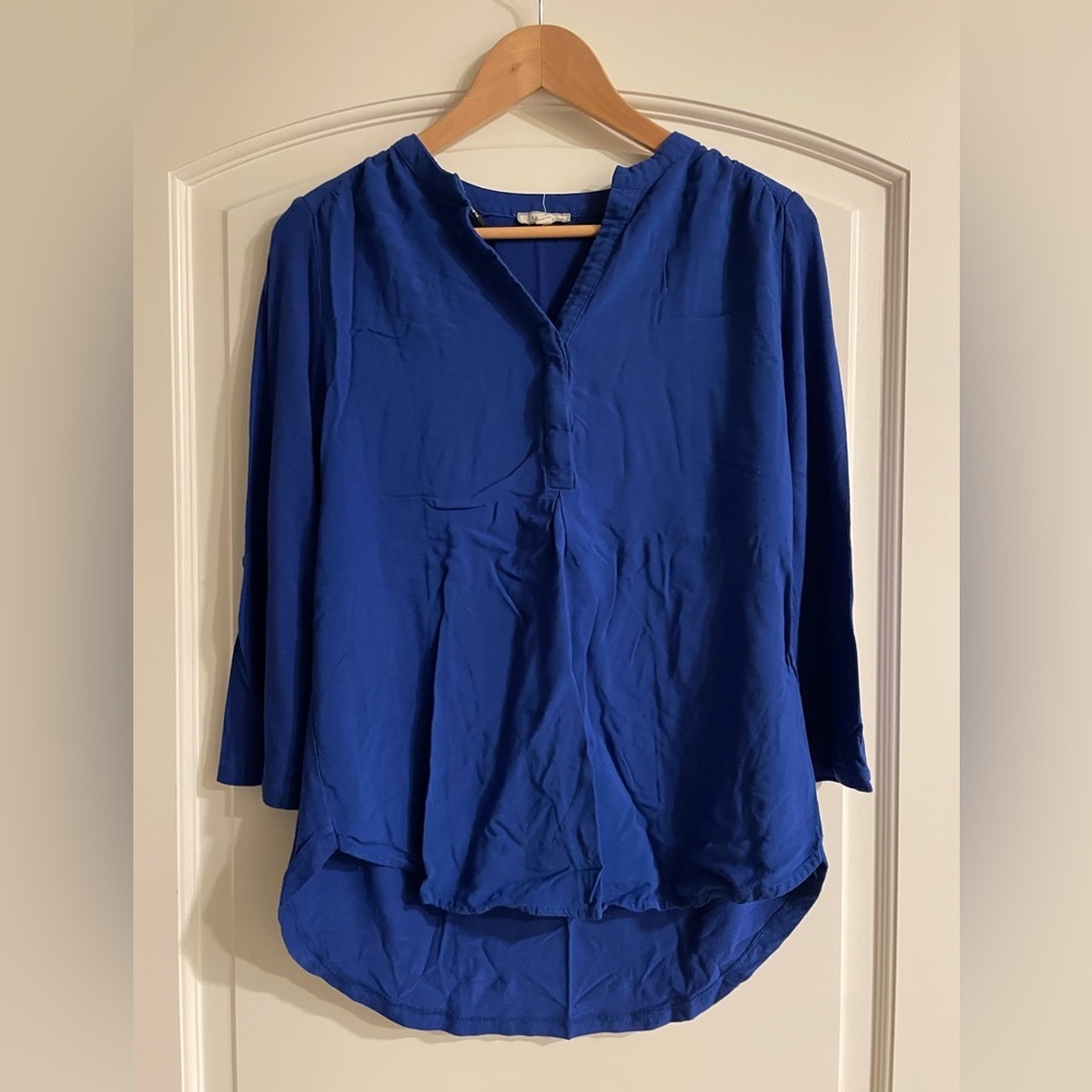 Pleione Royal Blue Blouse V-neck